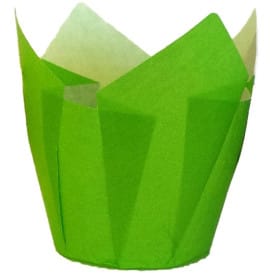 Cápsula Muffin Tulipa Antigrasa 80 mm Verde (125 Uds)