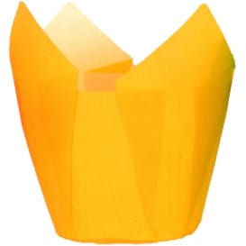 Cápsula Muffin Tulipa Antigrasa 80 mm Amarillo (2000 Uds)