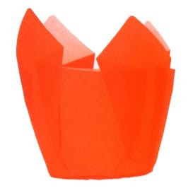 Cápsula Muffin Tulipa Antigrasa 80 mm Naranja (2000 Uds)