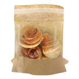 Bolsas con Base y Ventana Autocierre Kraft 14x16 cm (4000 Uds)