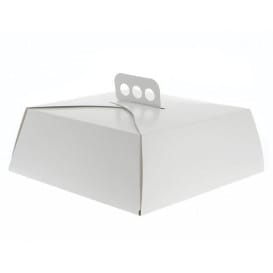 Caja Pasteleria Carton Blanca con Tapa 325x325x100mm (50 Uds)