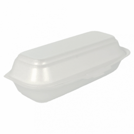 Envase Foam HotDog Blanco 210x105x64 mm (500 Uds)