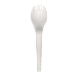 Cuchara Tenedor Compostable CPLA Blanco 15,0 cm (50 Uds)