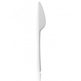 Cuchillo de Plastico PS Blanco 165 mm (100 Uds)
