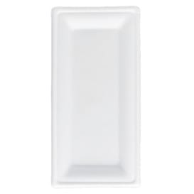 Bandeja Caña de Azucar Bagazo Blanco 25,5x12,7 cm (50 Uds)