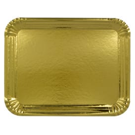 Bandeja de Carton Rectangular Dorada 16x22 cm (1100 Uds)