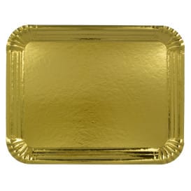 Bandeja de Carton Rectangular Dorada 10x16 cm (100 Uds)