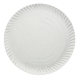 Plato de Carton Redondo Blanco 140 mm (100 Uds)