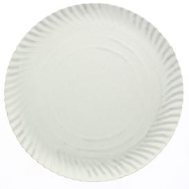 Plato de Carton Redondo Blanco 380 mm (50 Uds)