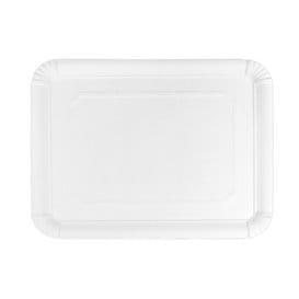 Bandeja de Carton Rectangular Blanca 24x30 cm (100 Uds)