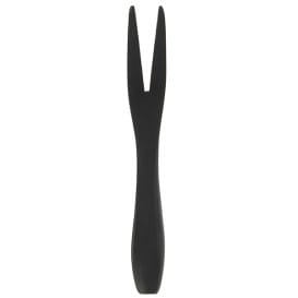 Mini Tenedor de Bambu Degustacion Negro 9 cm (50 Uds)