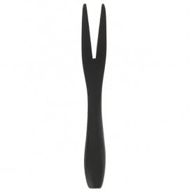 Mini Tenedor de Bambu Degustacion Negro 9 cm (500 Uds)