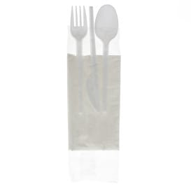 Set Cubiertos Tenedor, Cuchara, Cuchillo y Servilleta (25 Uds)