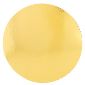 Disco de Carton Oro y Blanco 260 mm (100 Uds)