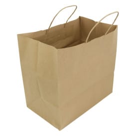 Bolsa Papel Kraft Marron con Asas 100g 30+18x29cm (200 Uds)