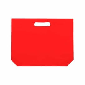 Bolsa Reutilizable Troquelada TNT Roja 34+8x26cm 80g (25 Uds)