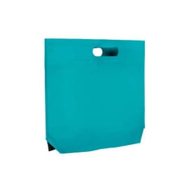 Bolsa Reutilizable Troquelada TNT Aguamarina 34+8x26cm 80g (25 Uds)