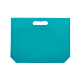 Bolsa Reutilizable Troquelada TNT Aguamarina 34+8x26cm 80g (25 Uds)