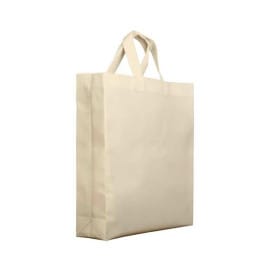 Bolsa Tela TNT PREMIUM Asa Corta Crema 40+12x35cm (25 Uds)