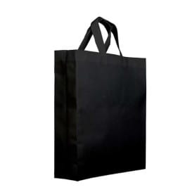 Bolsa Tela TNT PREMIUM Asa Corta Negra 40+12x35cm (25 Uds)