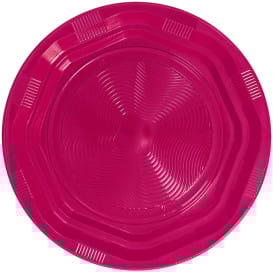 Plato Hondo Redondo Octogonal Plastico PS Fucsia Ø220 mm (25 Uds)