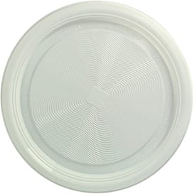 Plato Almidón Maíz PLA Llano Blanco Ø220 mm (375 Uds)