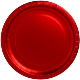 Plato de Carton Redondo "Party" Rojo 330mm (3 Uds)