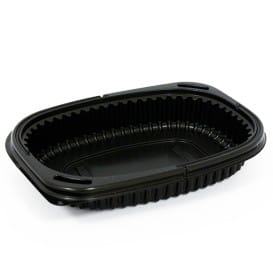 Envase Rectangular PP Negro 400ml 190x140x32mm (480 Uds)