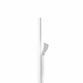 Pajita Recta de Papel Blanco Enfundada en Blanco Ø6mm 21cm (6000 Uds)