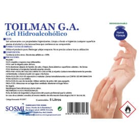 Gel Sanitario Hidroalcohólico Antibacterial 5.000ml (4 Uds)