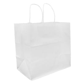 Bolsa Papel Kraft Blanca con Asas 80g 30+18x29cm (25 Uds)