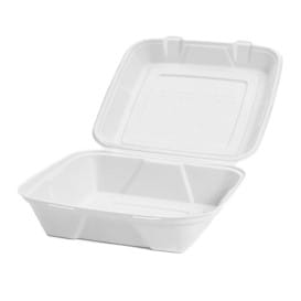 Envase MenuBox Caña Azúcar Blanco 24x23x7,7cm (50 Uds)