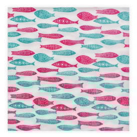 Servilleta Papel "Peces" Punta-Punta 40x40cm (50 Uds)