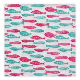 Servilleta Papel "Peces" Punta-Punta 40x40cm (50 Uds)