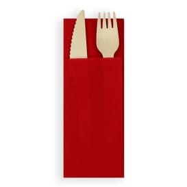 Servilleta Portacubiertos de Papel Rojo 30x40cm (30 Uds)