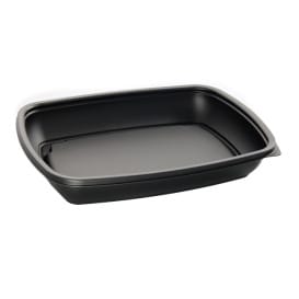 Envase Plastico PP Negro 600ml 23x16,5cm (75 Uds)