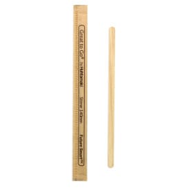 Agitador para Café de Madera Enfundado 14cm (5.000 Uds)