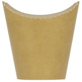 Vaso Antigrasa Carton Efecto Kraft con Solapa 14Oz/420ml (50 Uds)