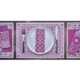 Servilleta Papel 1/8 33x40cm "Alhambra" Berenjena Punta-Punta (50 Uds)