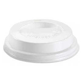 Tapa Travel con Agujero PS para Vaso Cartón 7Oz Blanca Ø7,2cm (100 Uds)