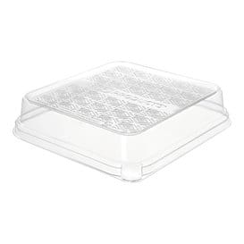 Tapa PLA para Envase de Caña de Azúcar Blanco 18,5x18,5cm (50 Uds)