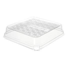 Tapa PLA para Envase de Caña de Azúcar Blanco 18,5x18,5cm (50 Uds)