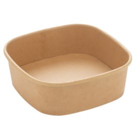 Tarrina Cuadrada de Cartón Kraft 350ml 13x13x4,3cm (300 Uds)