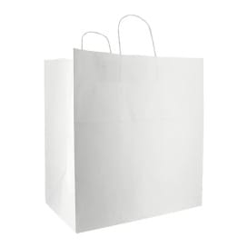 Bolsa Papel Blanca con Asas 100g/m² 36+24x39cm (50 Uds)