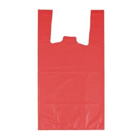 Bolsa Plástico Camiseta 70% Reciclado “Colors” Rojo 42x53cm G200 (1.000 Uds)