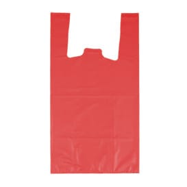 Bolsa Plástico Camiseta 70% Reciclado “Colors” Rojo 42x53cm G200 (1.000 Uds)