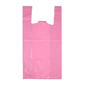 Bolsa Plástico Camiseta 70% Reciclado “Colors” Rosa 42x53cm G200 (1.000 Uds)