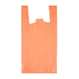 Bolsa Plástico Camiseta 70% Reciclado “Colors” Naranja 42x53cm G200 (1.000 Uds)