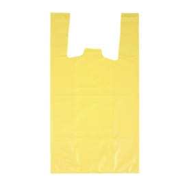 Bolsa Plástico Camiseta 70% Reciclado “Colors” Amarillo 42x53cm G200 (40 Uds)