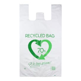 Bolsa Plástico Camiseta 70% Reciclado 70x80cm G200 (50 Uds)